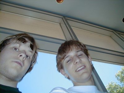 John and Matt Drewes, waiting for lunch.